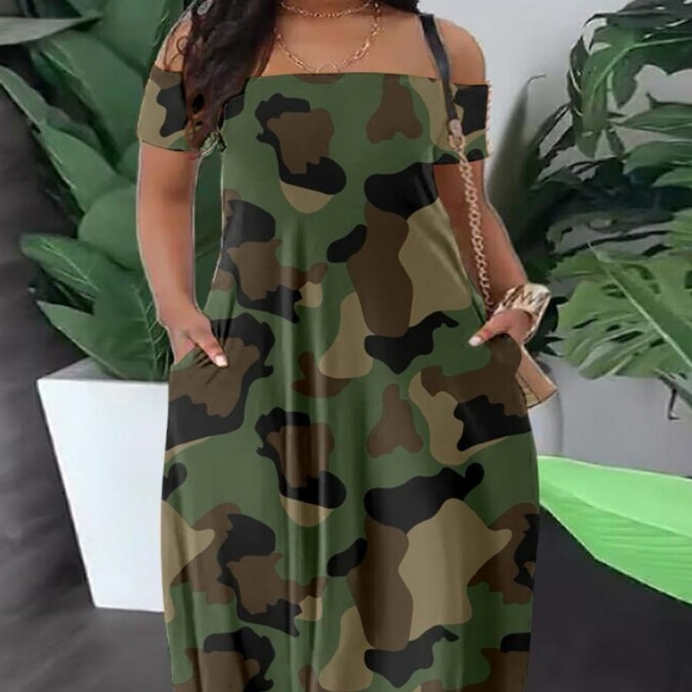 Camo off-shoulder Dress